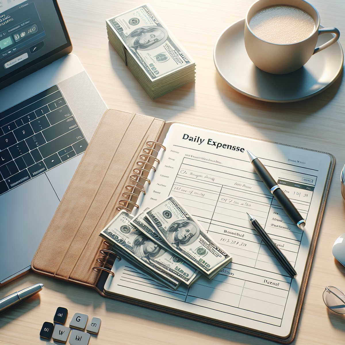 Coffee Cash Notebook Daily Expense Tracking