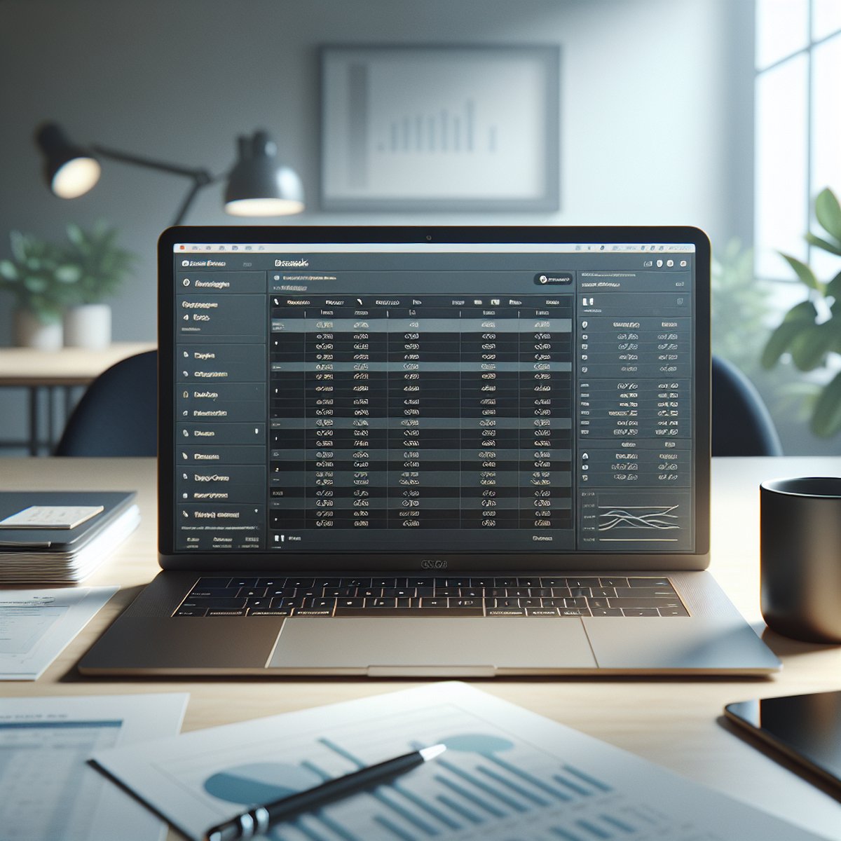 Laptop Spreadsheet Budget Coffee Mug Desk