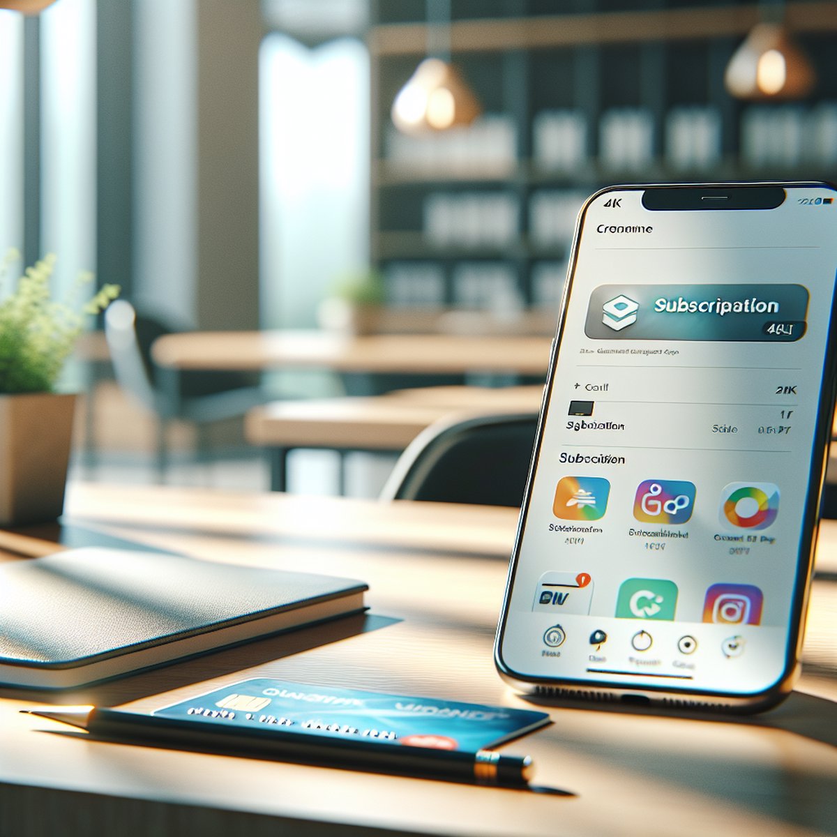 Smartphone Subscription Apps Credit Card Table